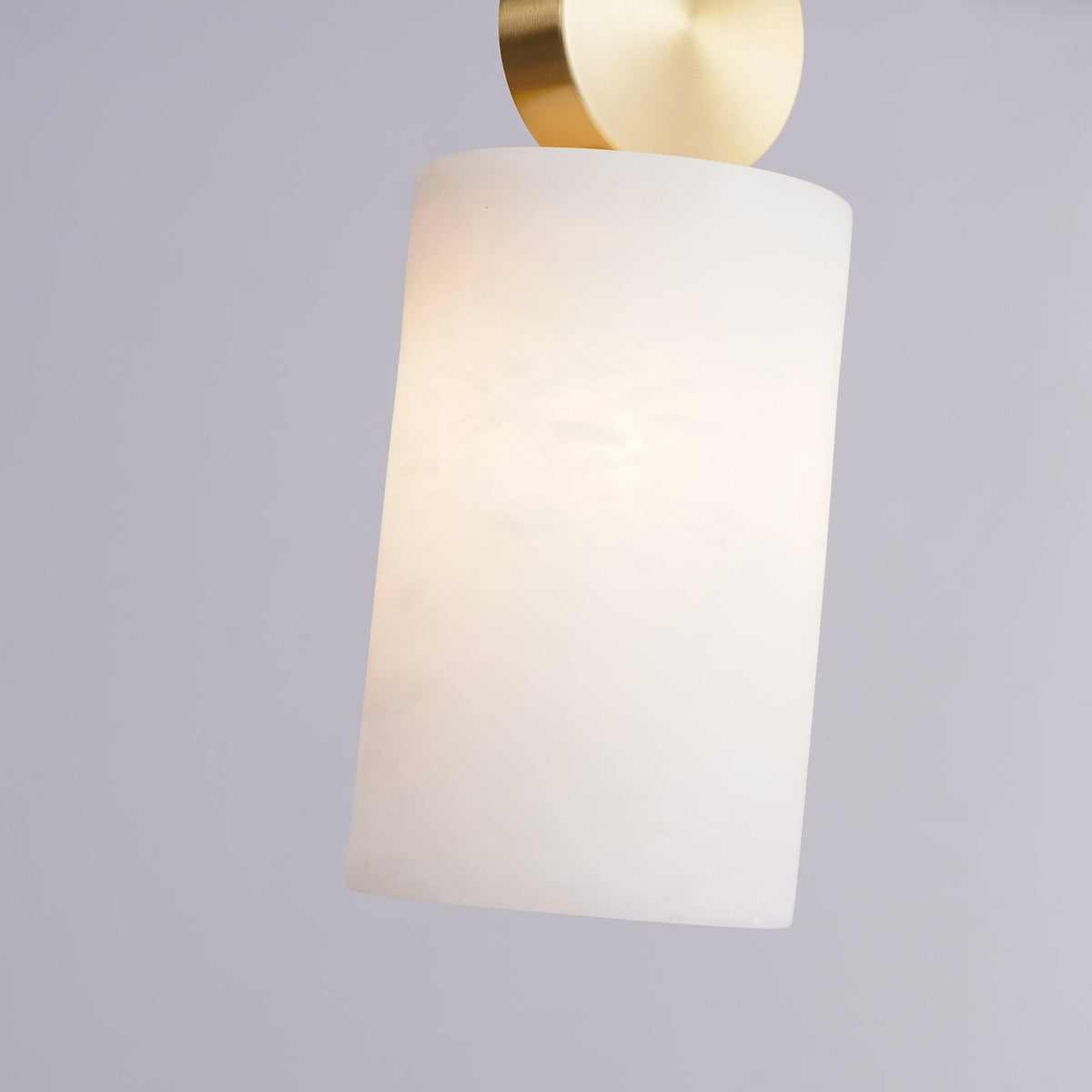 Etruscan Alabaster Pendant Light — Brass Hardware, 4.7” Diameter