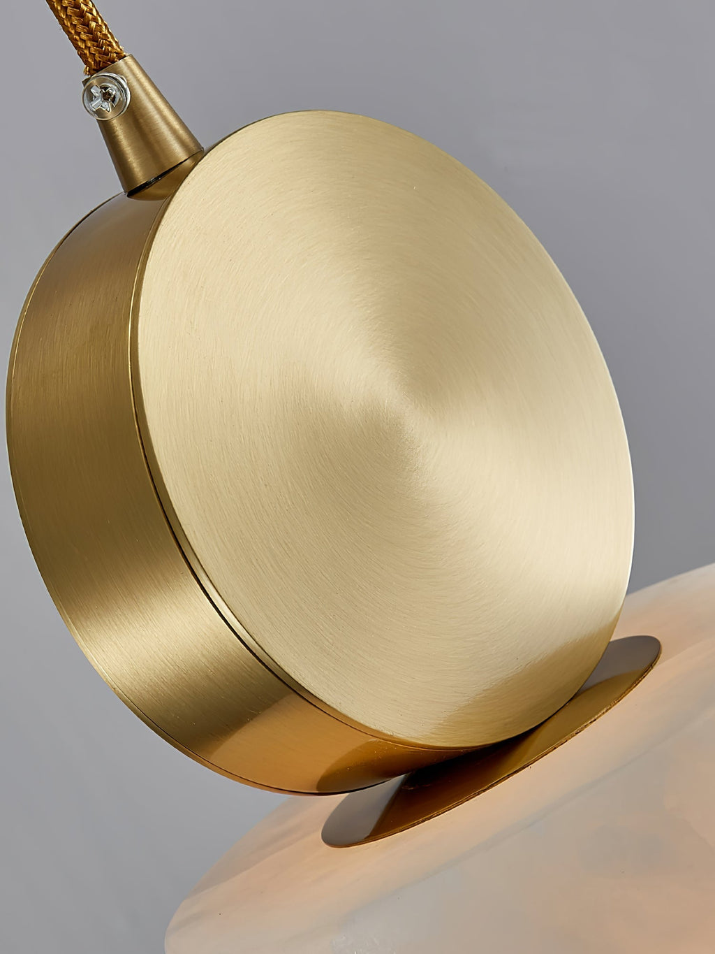 Etruscan Alabaster Pendant Light — Brass Hardware, 4.7” Diameter
