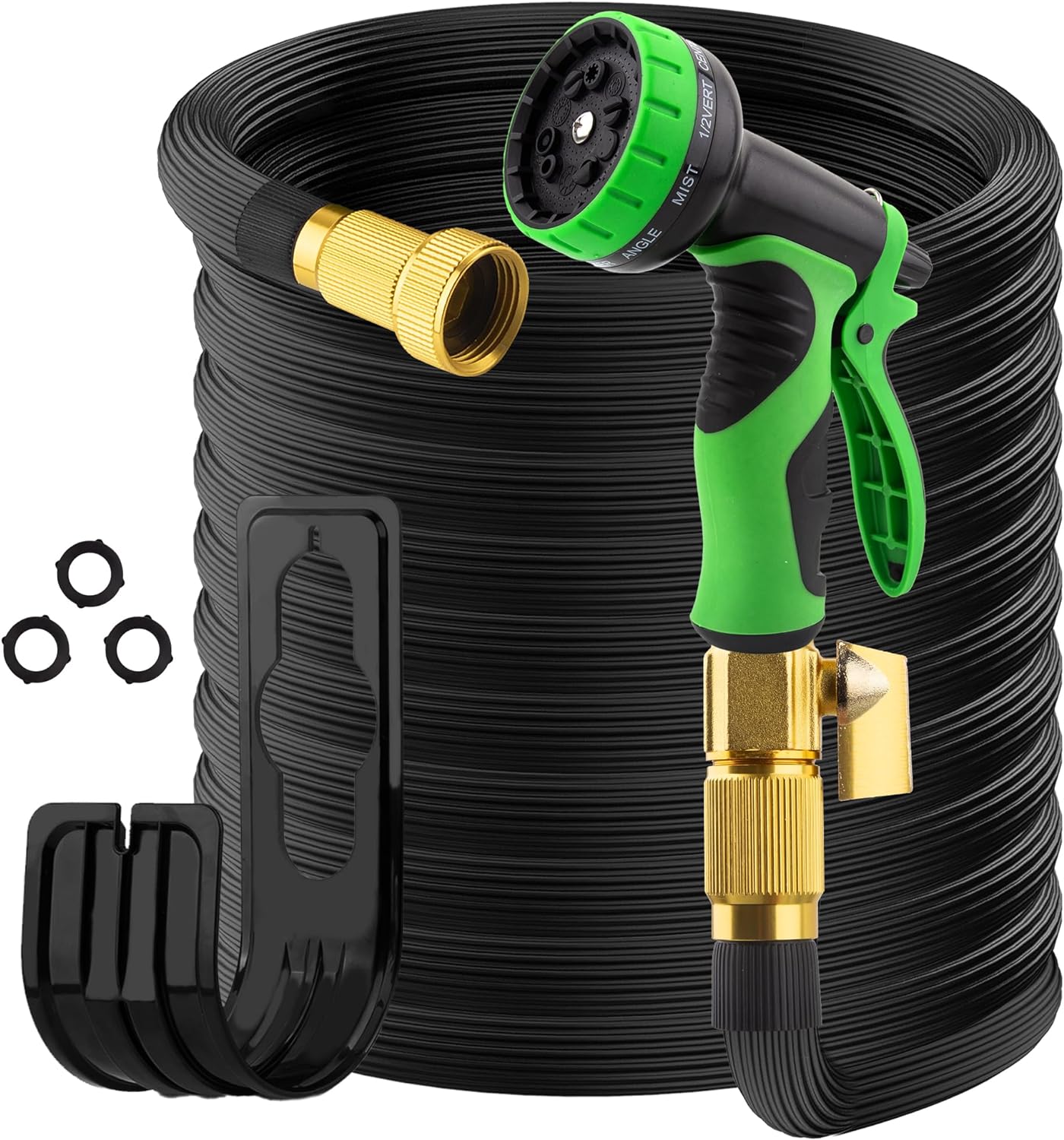 Mangueira de Jardim Expansível - 7,6m–19m - 10 Modos de Pulverização - Conectores de Latão - Borracha Nano - 1,04kg