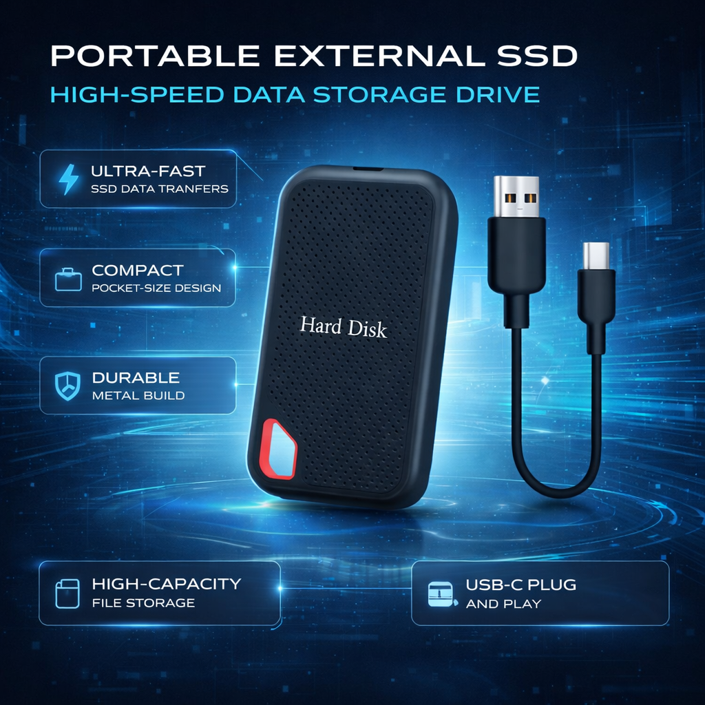 قرص SSD خارجي لنقل البيانات بسرعة فائقة وراحة رقمية
