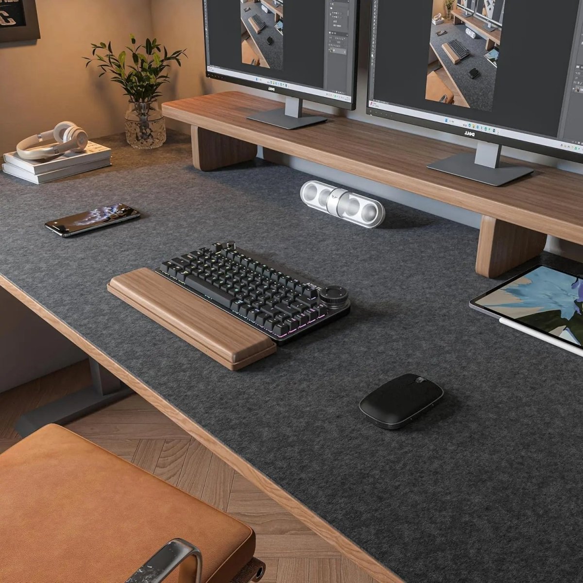 Aurora Felt Desk Pad For Home Office Smooth Writing Surface Protection