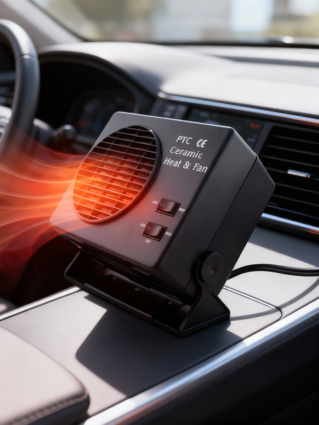Calefactor Cerámico para Coche NovaHeat 12V 150W-300W con Ventilador y Desempañador con Termostato Automático