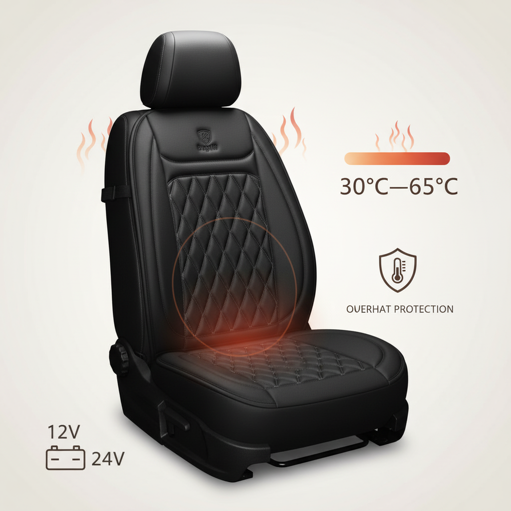 CozyHeat beheizbare Sitzauflage mit einstellbarer Temperatur von 30 bis 65 °C für Autos und Lastwagen
