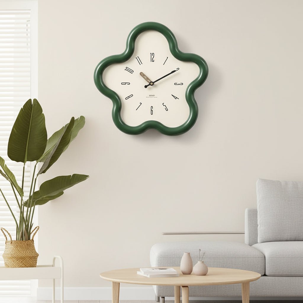 Orologio da parete con pendolo floreale 3D PetalPulse, movimento silenzioso per il soggiorno