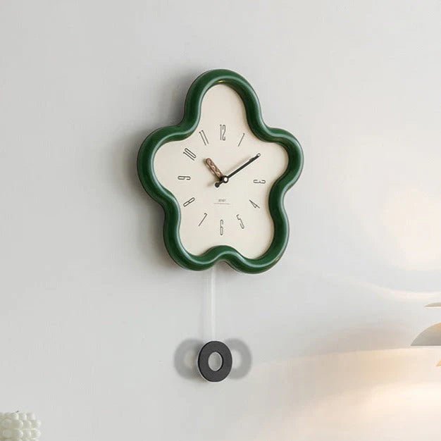 Orologio da parete con pendolo floreale 3D PetalPulse, movimento silenzioso per il soggiorno