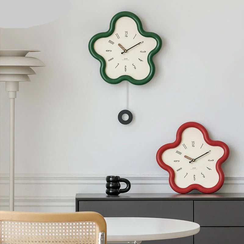 Orologio da parete con pendolo floreale 3D PetalPulse, movimento silenzioso per il soggiorno
