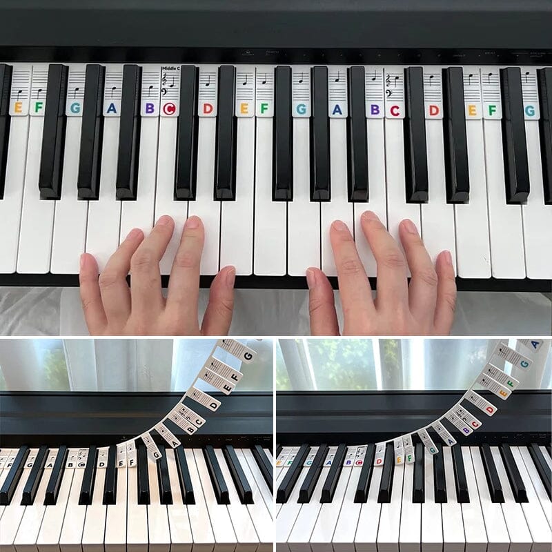 Etichette rimovibili per tasti di pianoforte KeyAssist per principianti