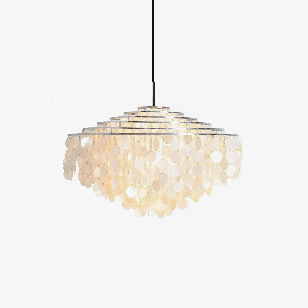 Kulatý lustr s více úrovněmi a skořepinami — design z průsvitných disků