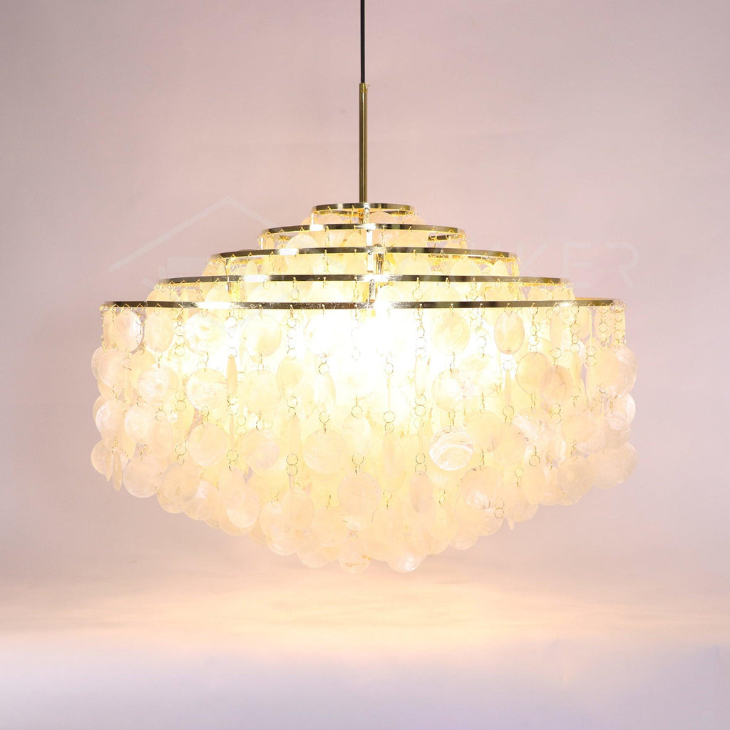 Kulatý lustr s více úrovněmi a skořepinami — design z průsvitných disků