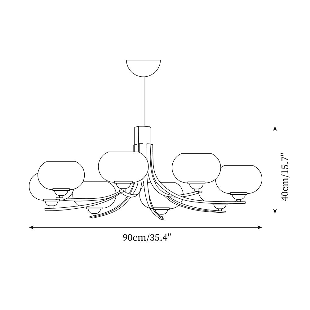 Auralyn 6 灯琥珀色玻璃球形吊灯 — 直径 75cm 吸顶灯