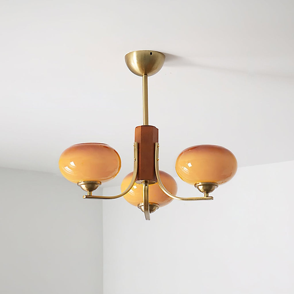 Auralyn 6 灯琥珀色玻璃球形吊灯 — 直径 75cm 吸顶灯