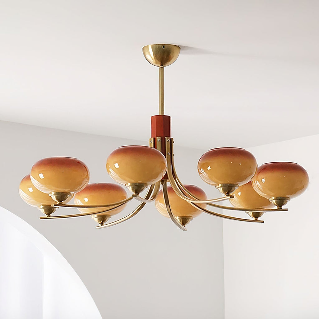 Auralyn 6 灯琥珀色玻璃球形吊灯 — 直径 75cm 吸顶灯