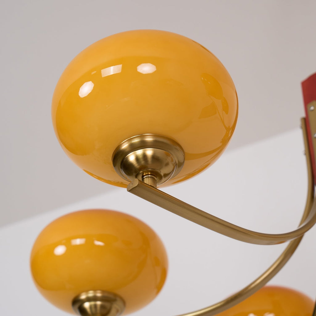 Auralyn 6 灯琥珀色玻璃球形吊灯 — 直径 75cm 吸顶灯