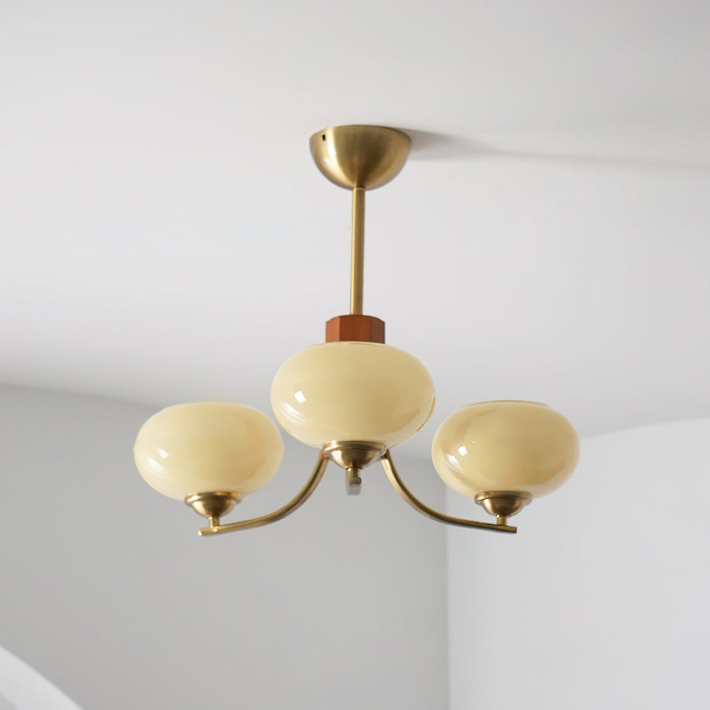 Auralyn 6 灯琥珀色玻璃球形吊灯 — 直径 75cm 吸顶灯