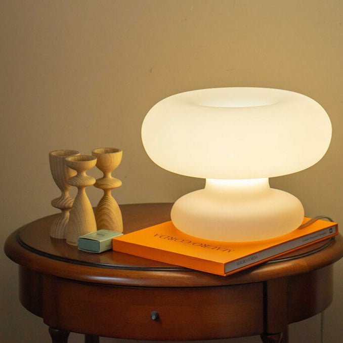 Kirrea Frosted Glass Mushroom Table Lamp Danish Modern