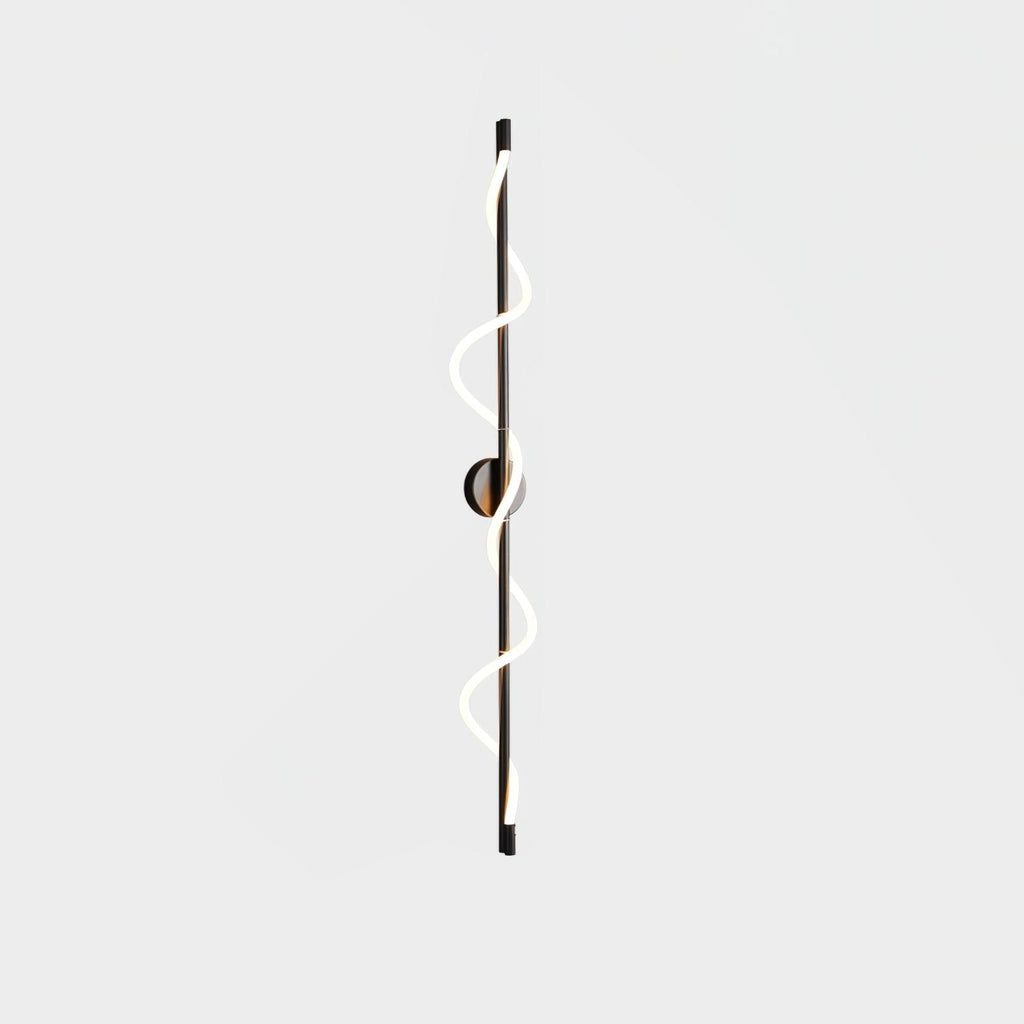 Flexible Linear Curve Wall Lamp — Helical Shape, Warm Diffused Light