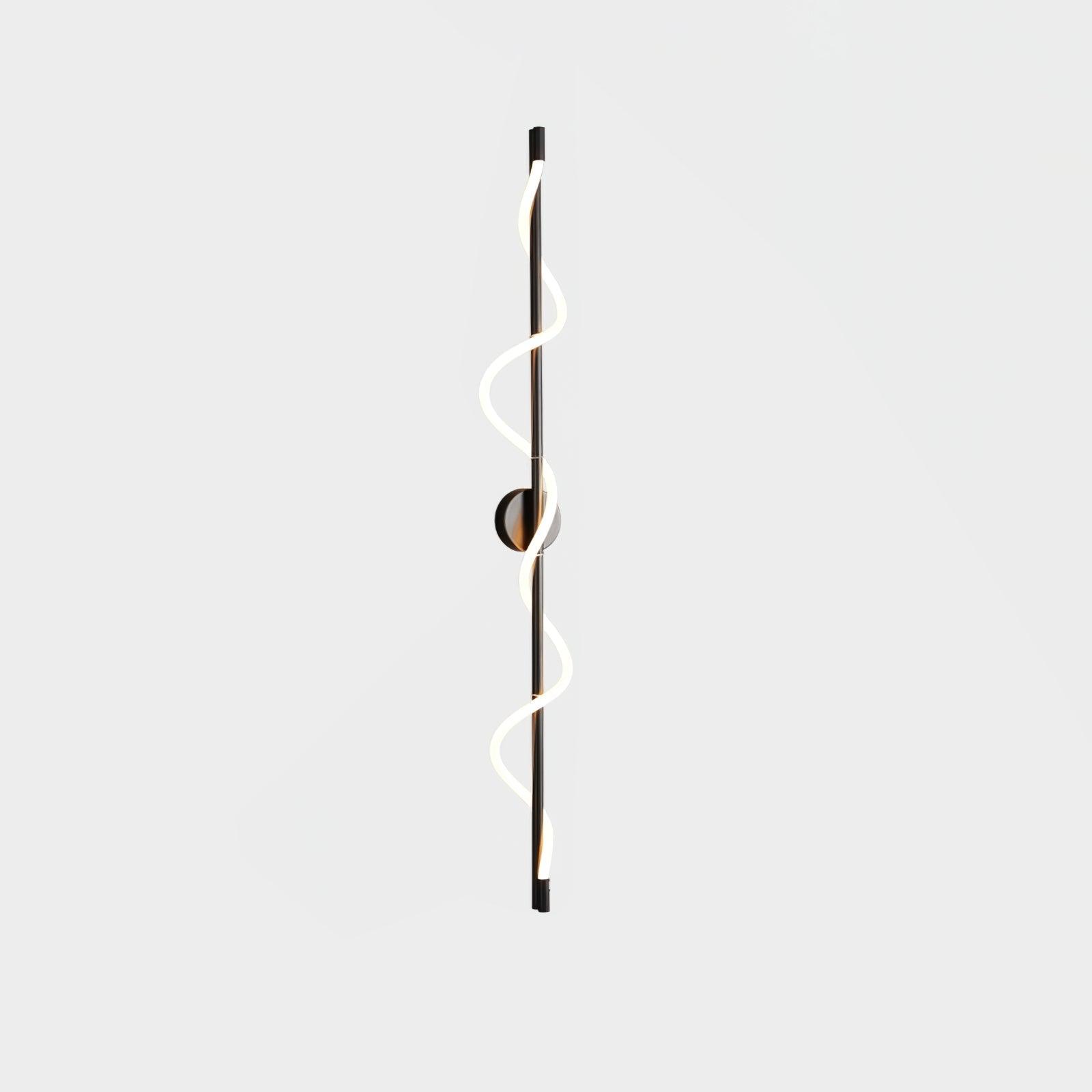 Flexible Linear Curve Wall Lamp — Helical Shape, Warm Diffused Light