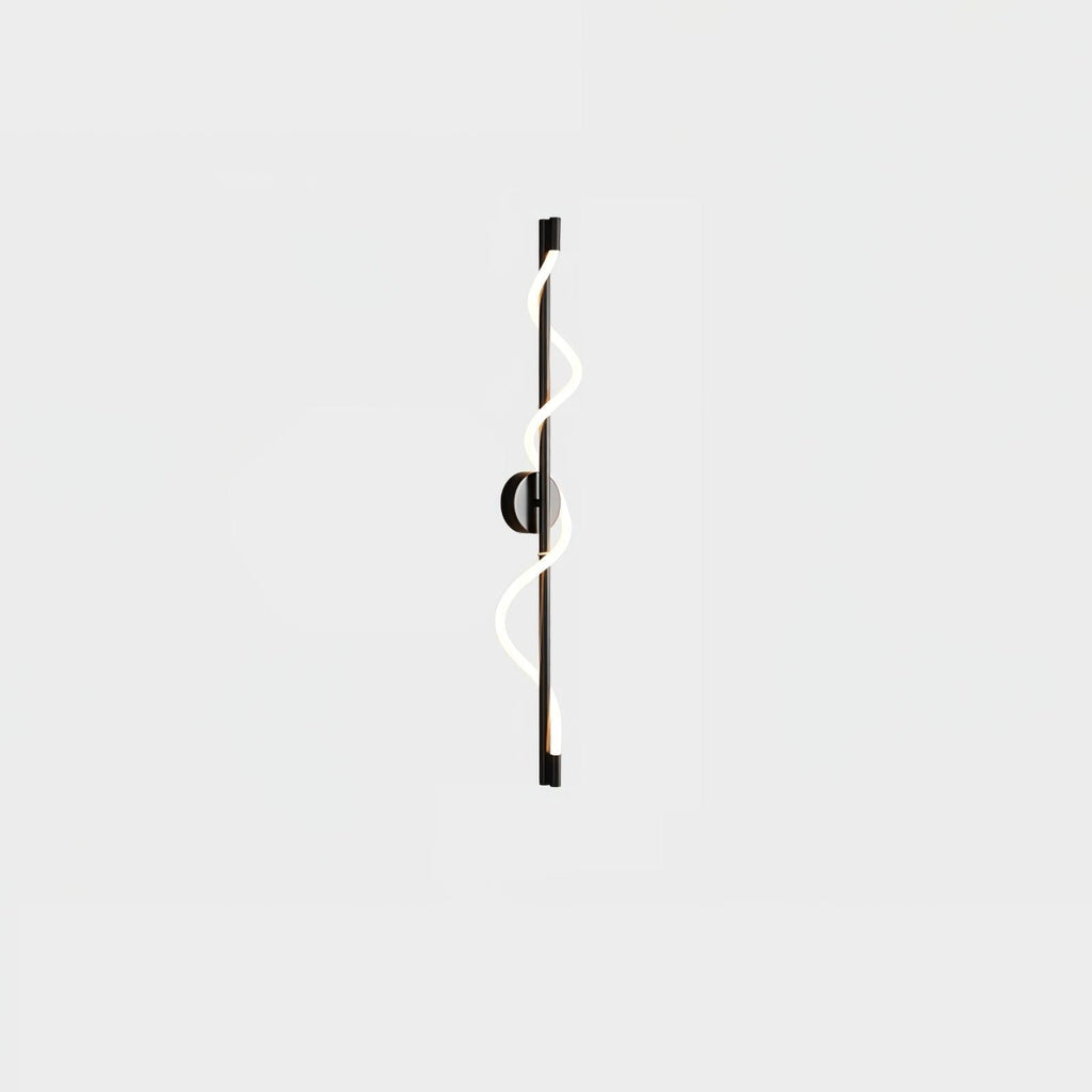 Flexible Linear Curve Wall Lamp — Helical Shape, Warm Diffused Light