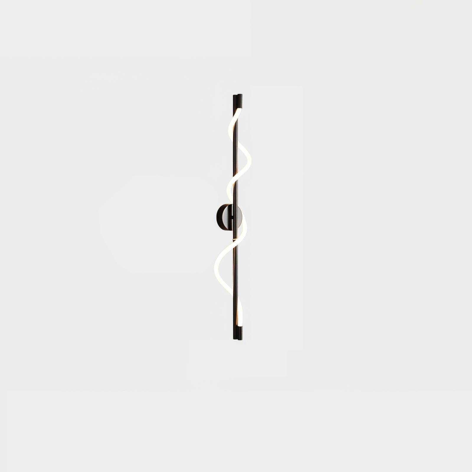 Flexible Linear Curve Wall Lamp — Helical Shape, Warm Diffused Light