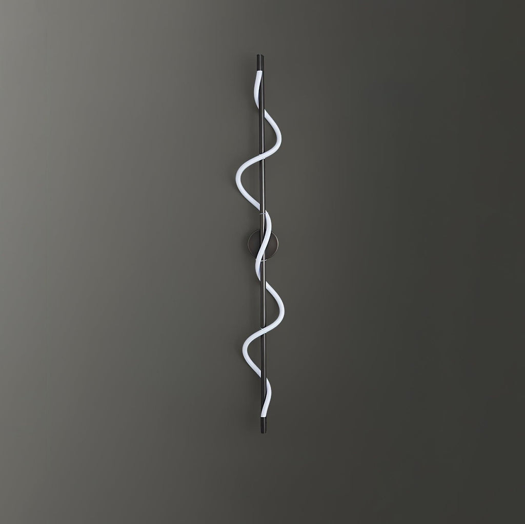 Flexible Linear Curve Wall Lamp — Helical Shape, Warm Diffused Light