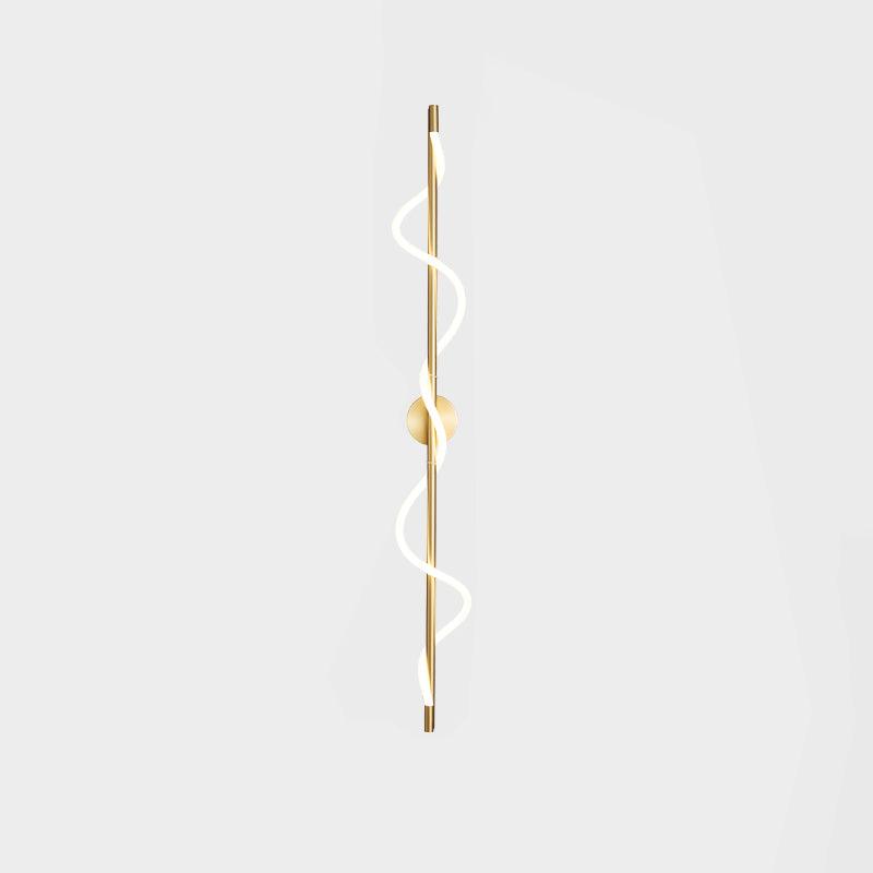 Flexible Linear Curve Wall Lamp — Helical Shape, Warm Diffused Light