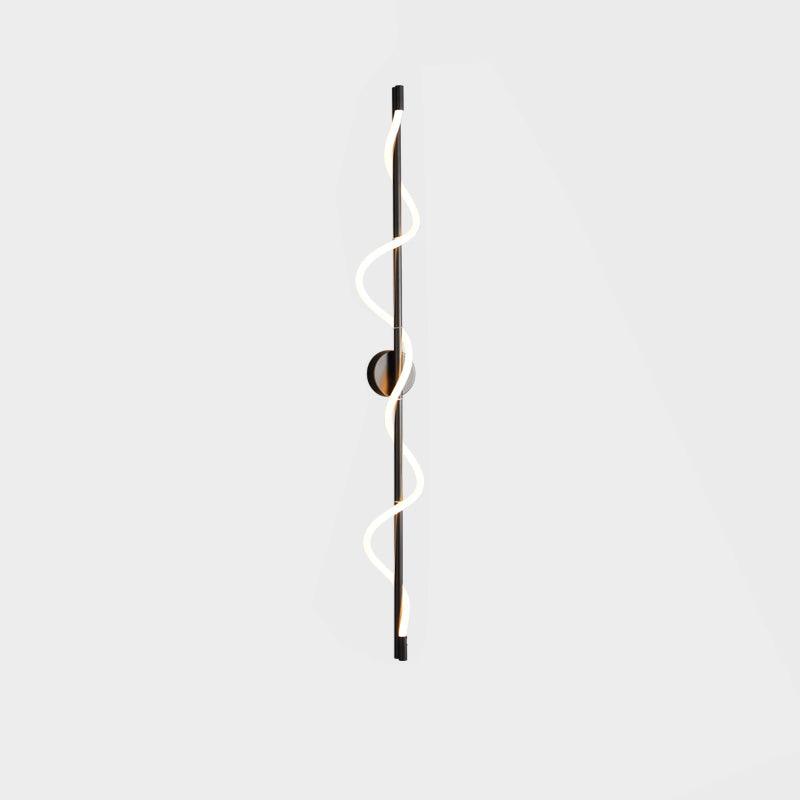 Flexible Linear Curve Wall Lamp — Helical Shape, Warm Diffused Light
