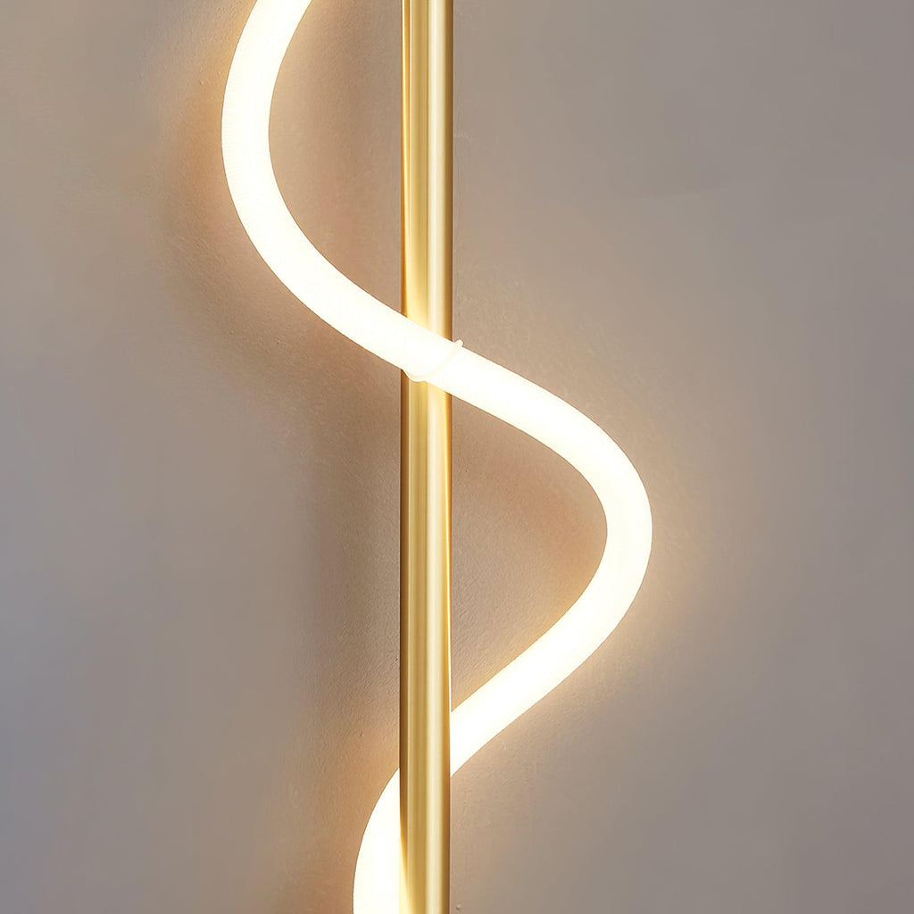 Flexible Linear Curve Wall Lamp — Helical Shape, Warm Diffused Light