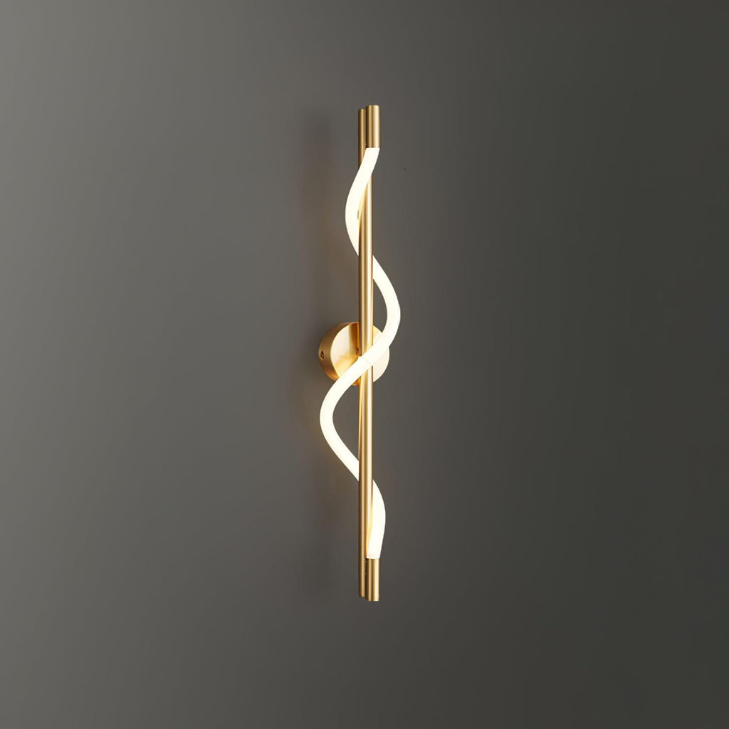 Flexible Linear Curve Wall Lamp — Helical Shape, Warm Diffused Light