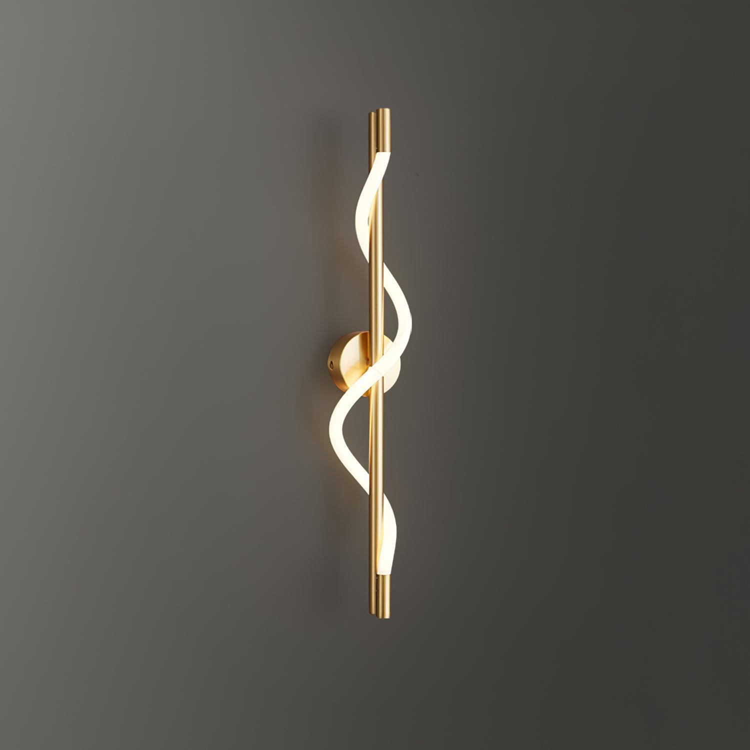 Flexible Linear Curve Wall Lamp — Helical Shape, Warm Diffused Light