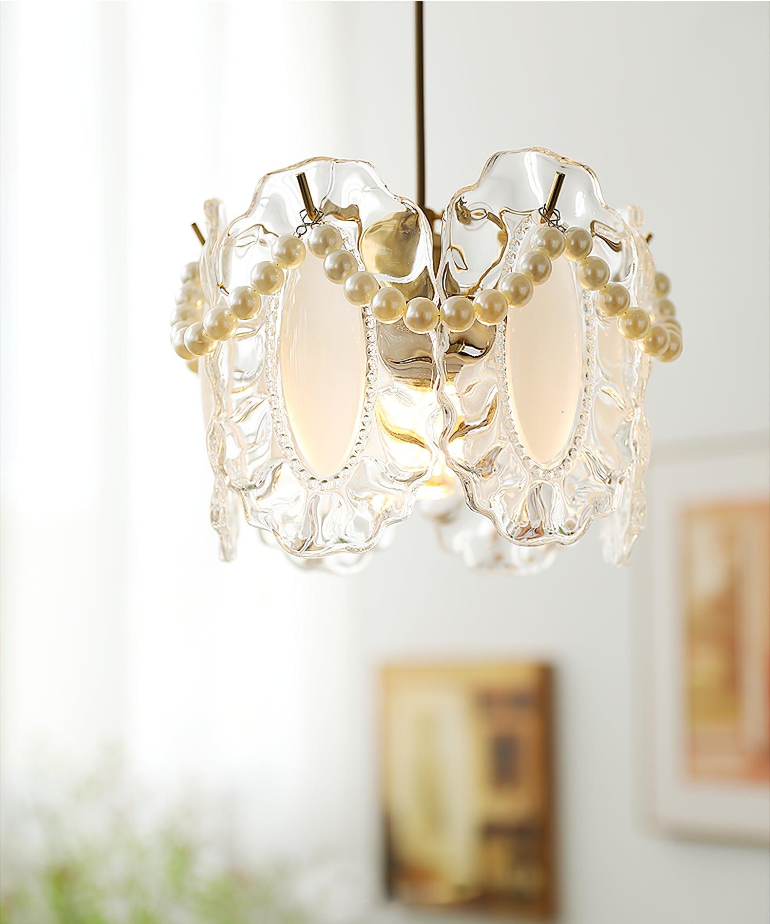 Laviere Floral Glass Pendant Light In Natural Style