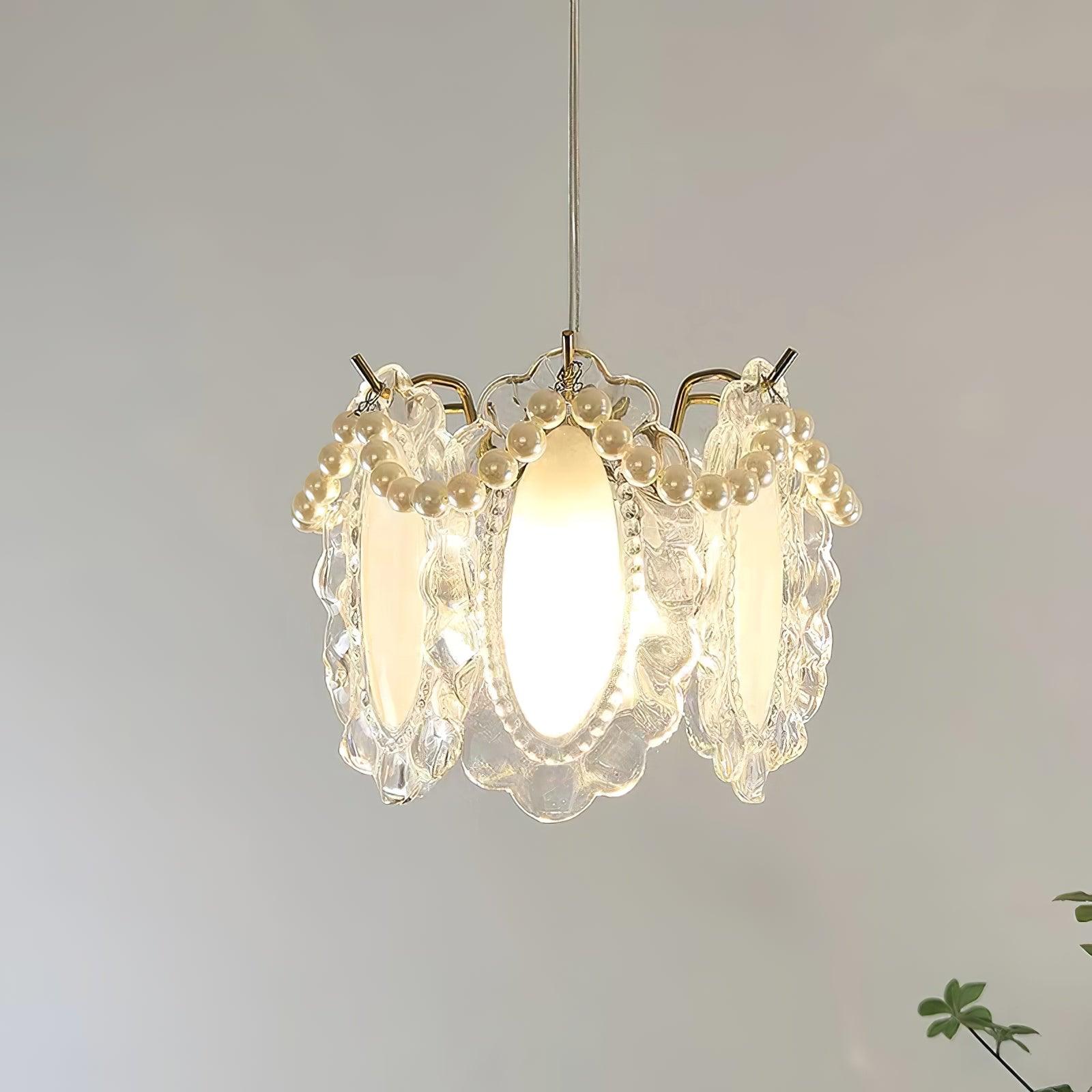 Laviere Floral Glass Pendant Light In Natural Style