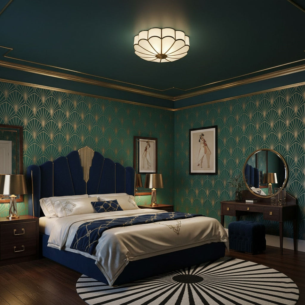 VKL-1005 Vestavné stropní svítidlo — skleněný lem ve tvaru květu