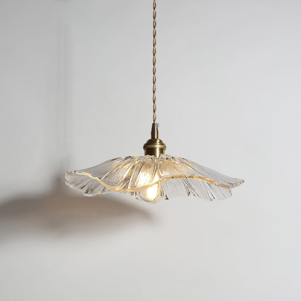 Lámpara colgante de vidrio con forma de flor Calia - luminaria de techo vintage