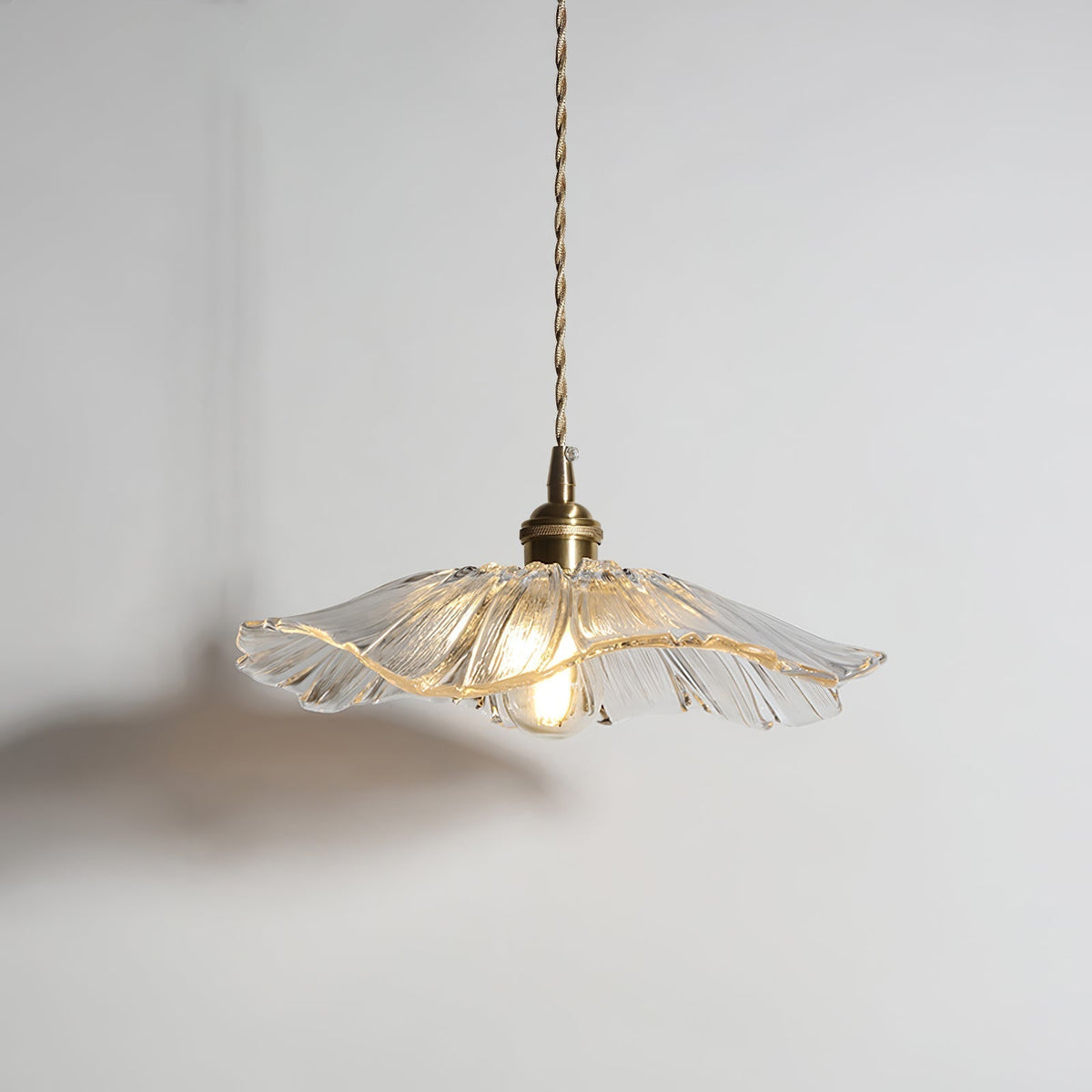 Lámpara colgante de vidrio con forma de flor Calia - luminaria de techo vintage