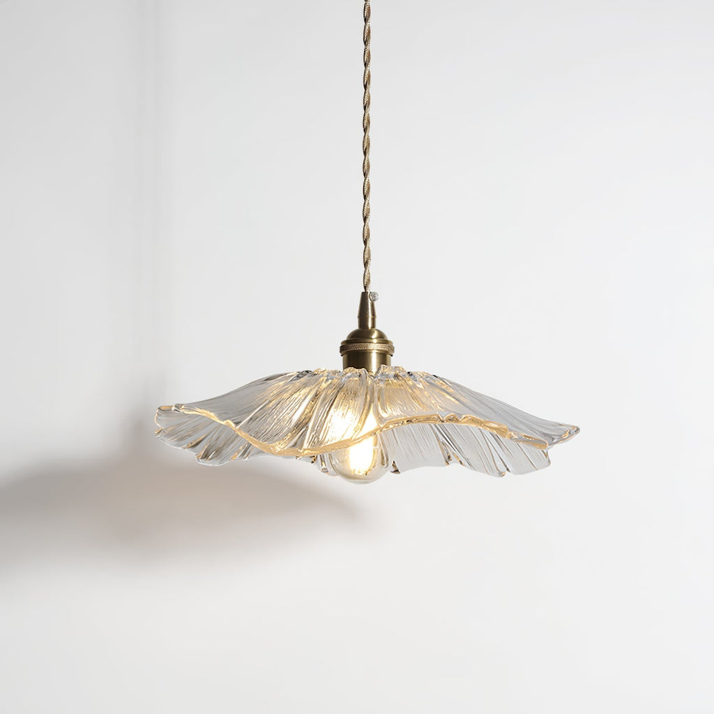 Lámpara colgante de vidrio con forma de flor Calia - luminaria de techo vintage