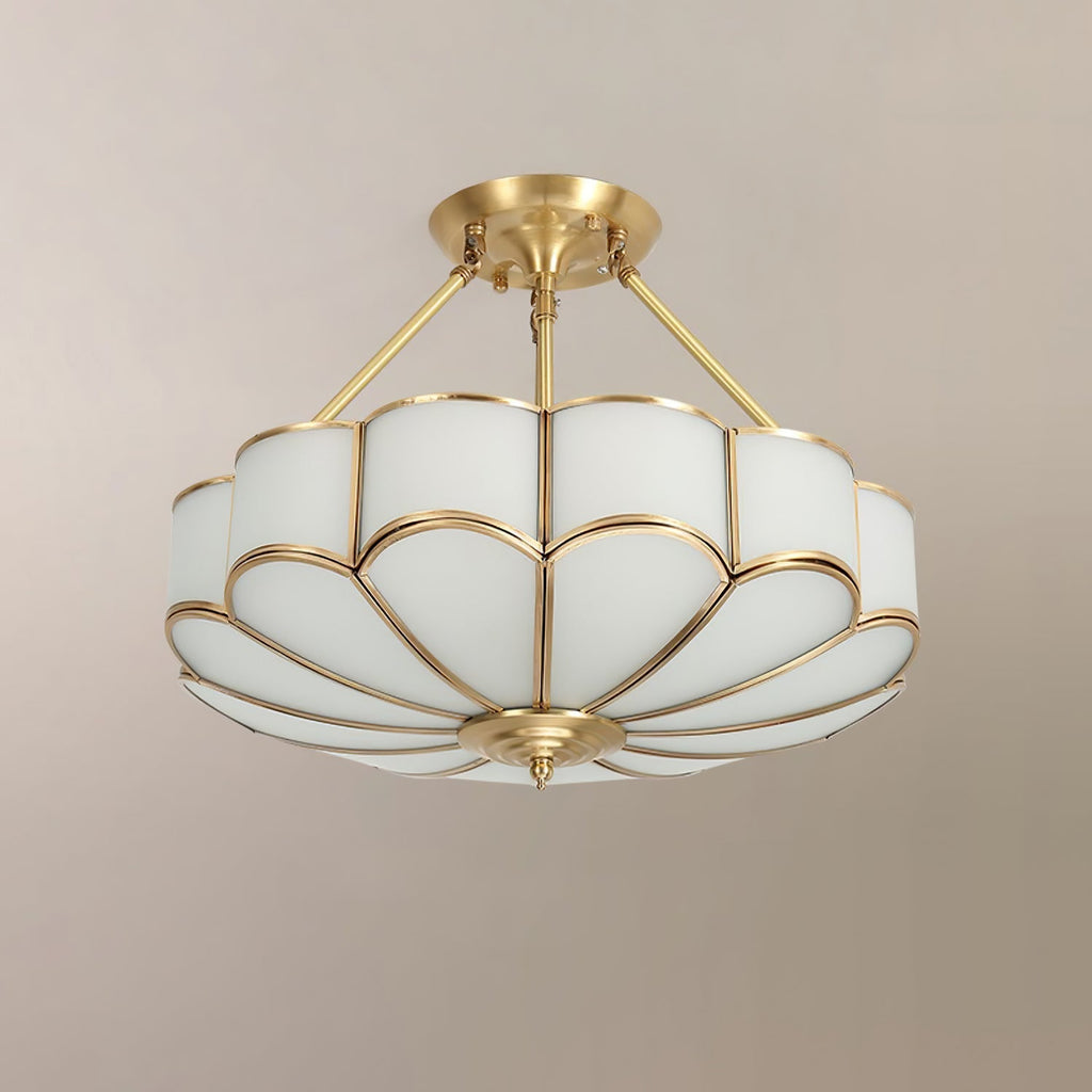 Blumenmuster-Glas-Pendelleuchte