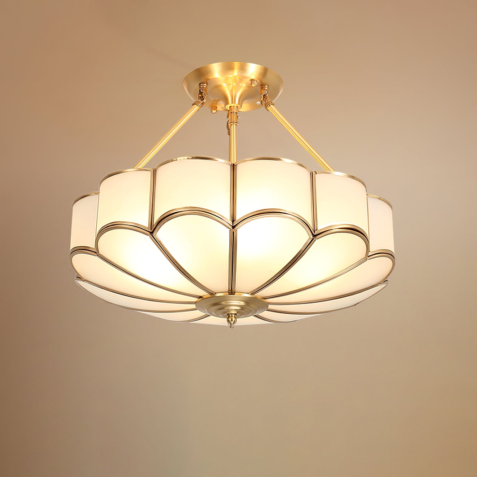 Blumenmuster-Glas-Pendelleuchte