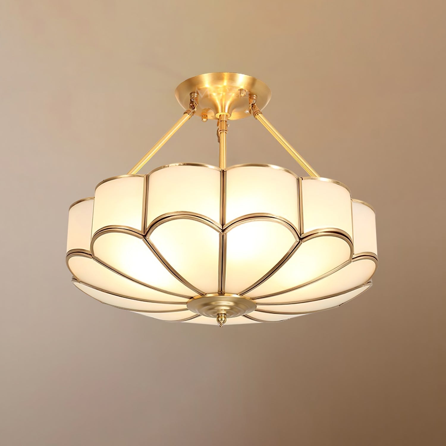 Blumenmuster-Glas-Pendelleuchte