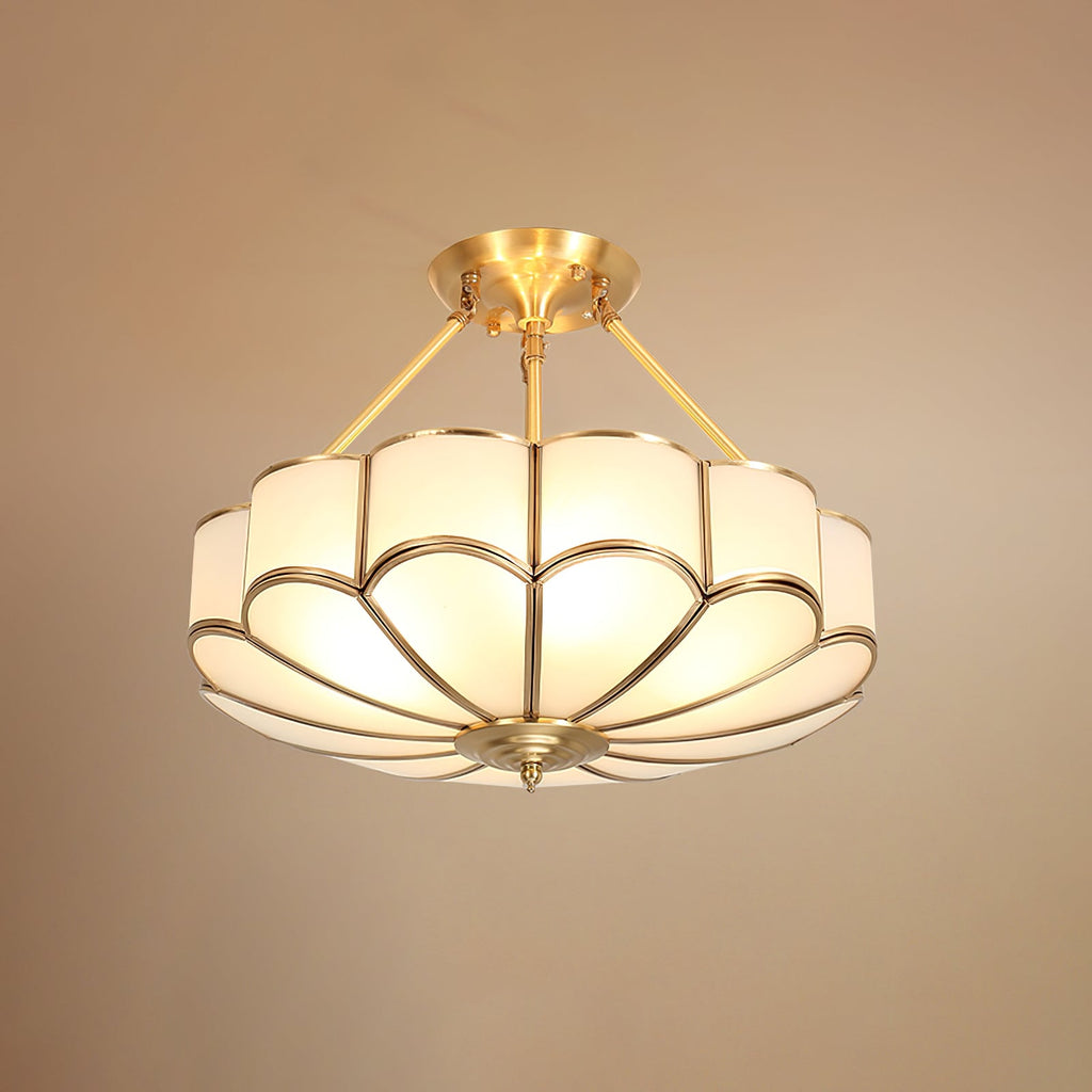 Blumenmuster-Glas-Pendelleuchte