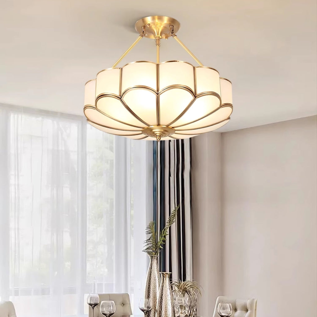 Blumenmuster-Glas-Pendelleuchte
