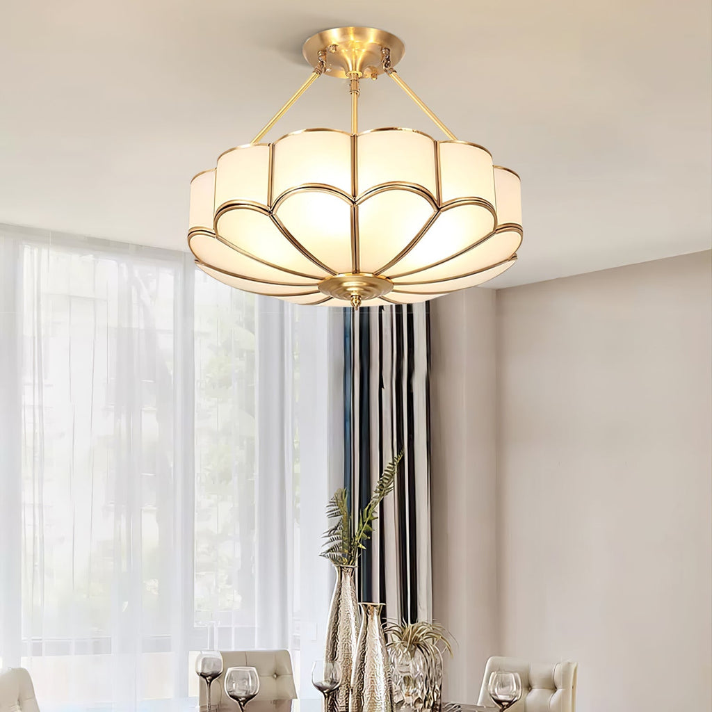 Blumenmuster-Glas-Pendelleuchte