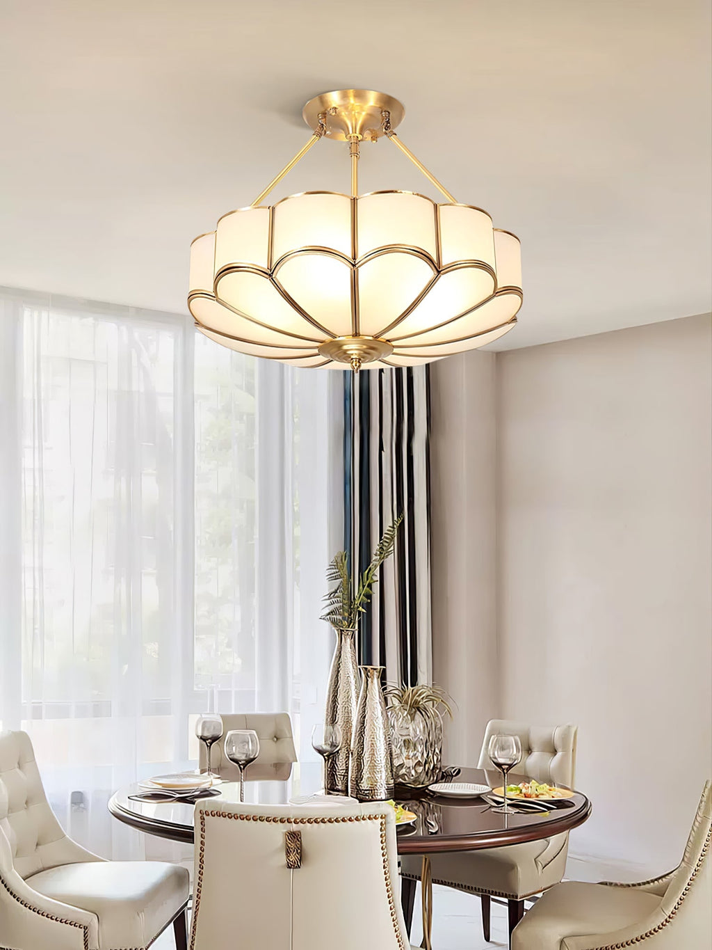 Blumenmuster-Glas-Pendelleuchte