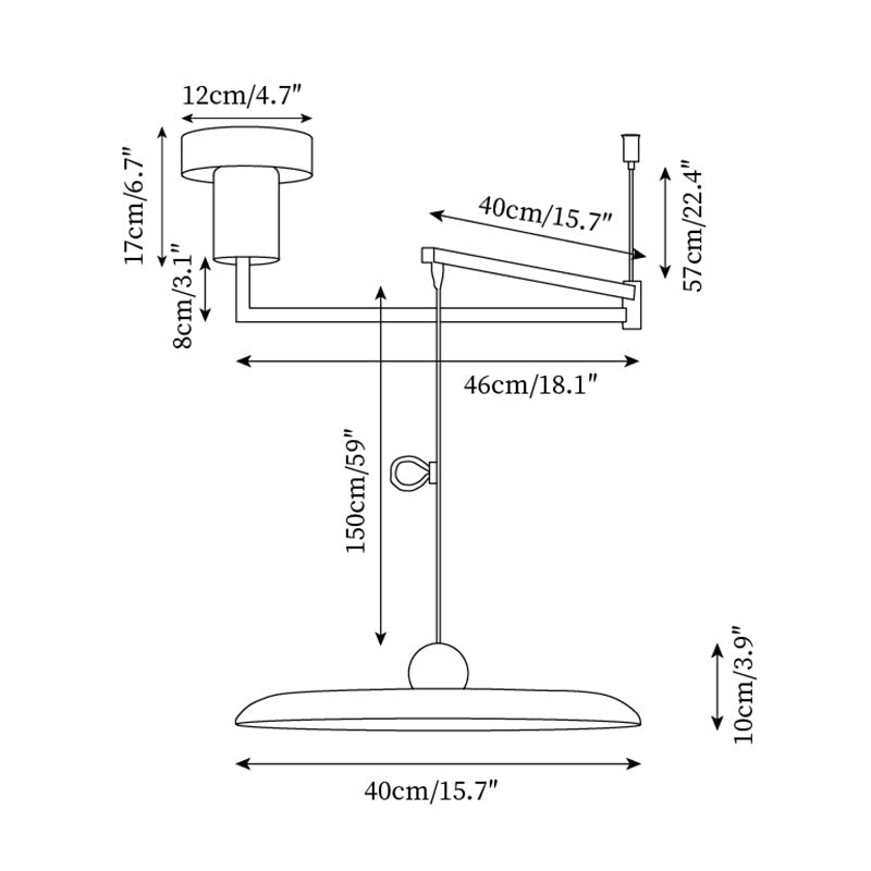 Verstellbare Metall-Pendelleuchte - dimmbare LED, 40/50 cm, 5 Farben