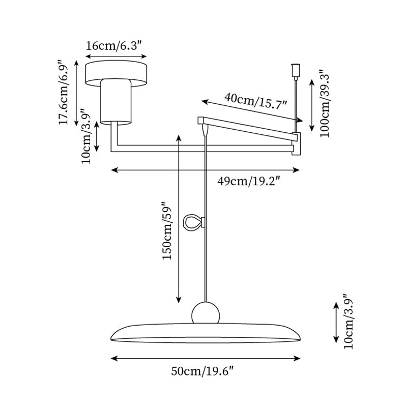 Verstellbare Metall-Pendelleuchte - dimmbare LED, 40/50 cm, 5 Farben