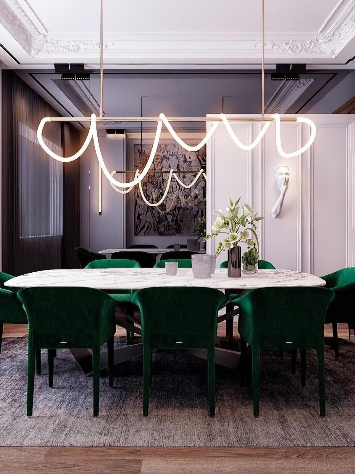 Lustra moderne og elegant lysekrone — fleksibel silikonsløyfe