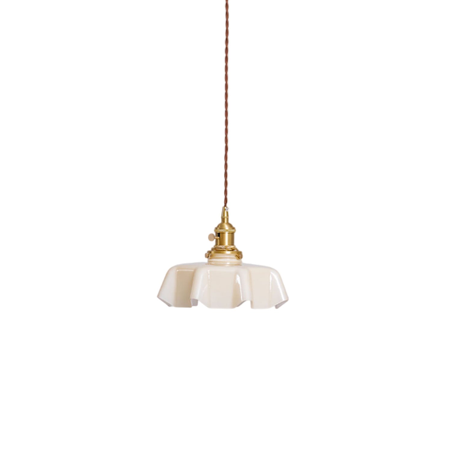 Francouzské květinové plisované závěsné svítidlo — vintage design osvětlení