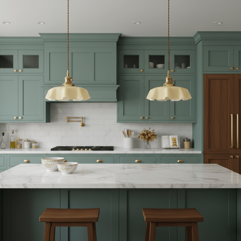 Francouzské květinové plisované závěsné svítidlo — vintage design osvětlení