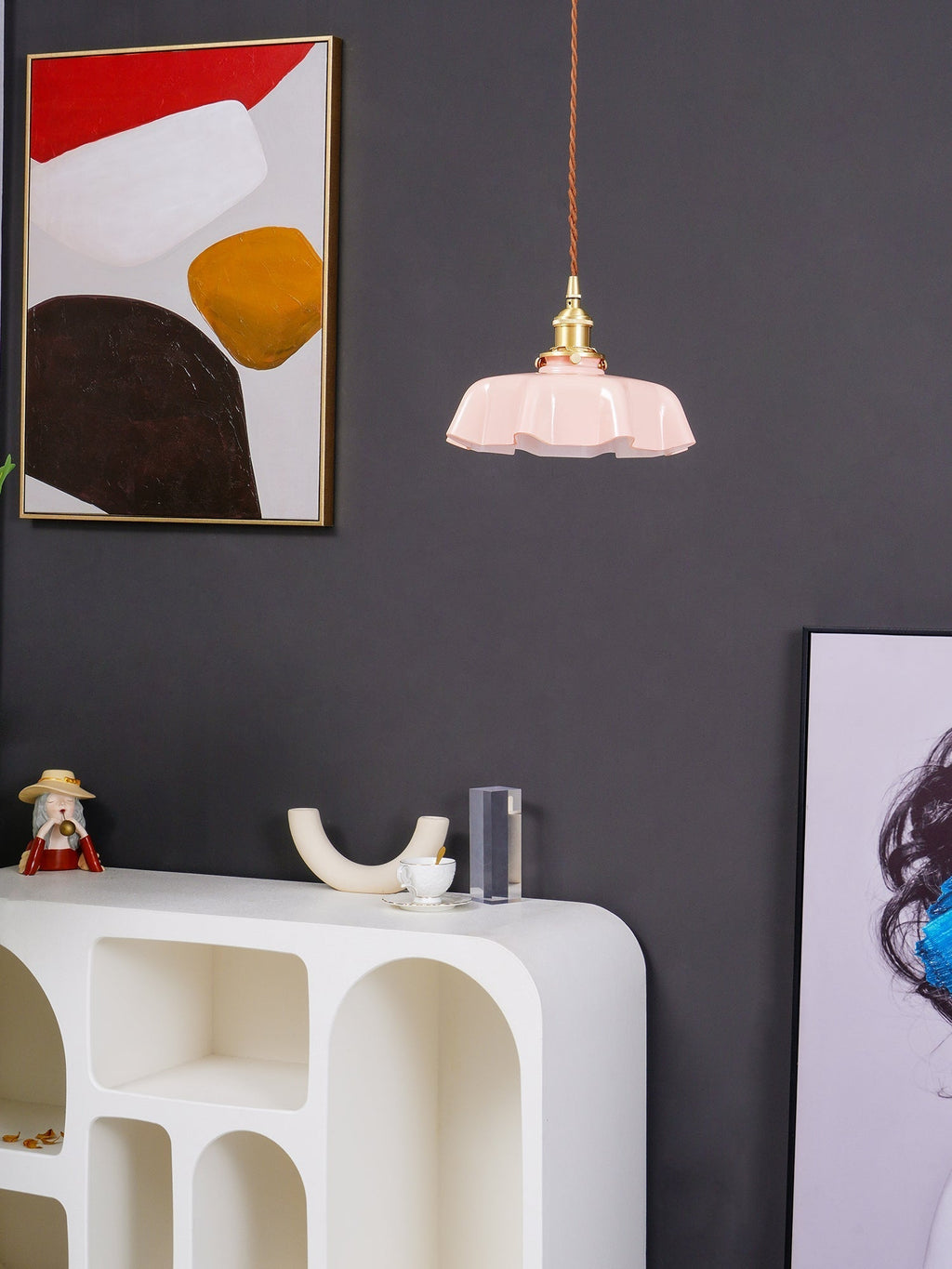 Fransk blomstertaklampa – radiell kronbladsformad kupol, Ø 25 cm