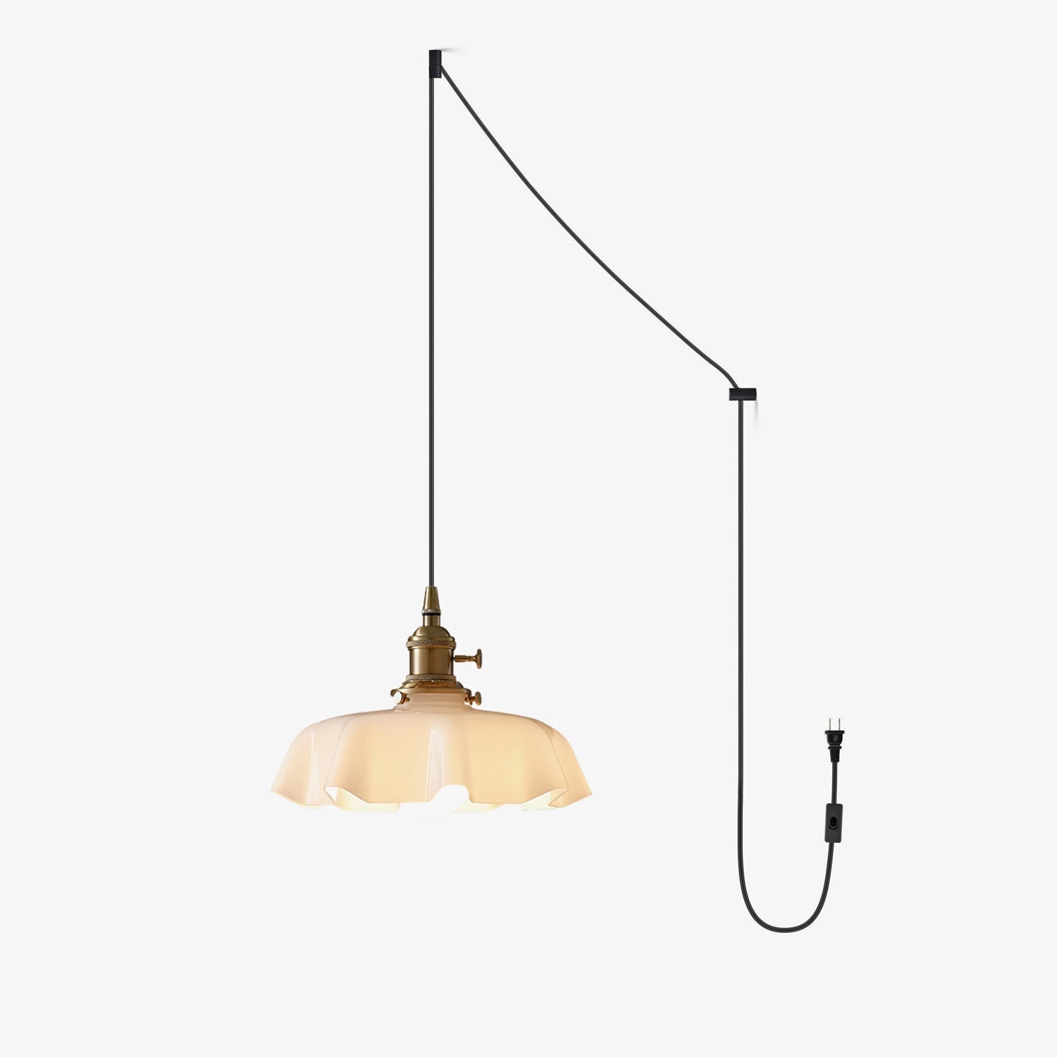 Fransk blomstertaklampa – radiell kronbladsformad kupol, Ø 25 cm