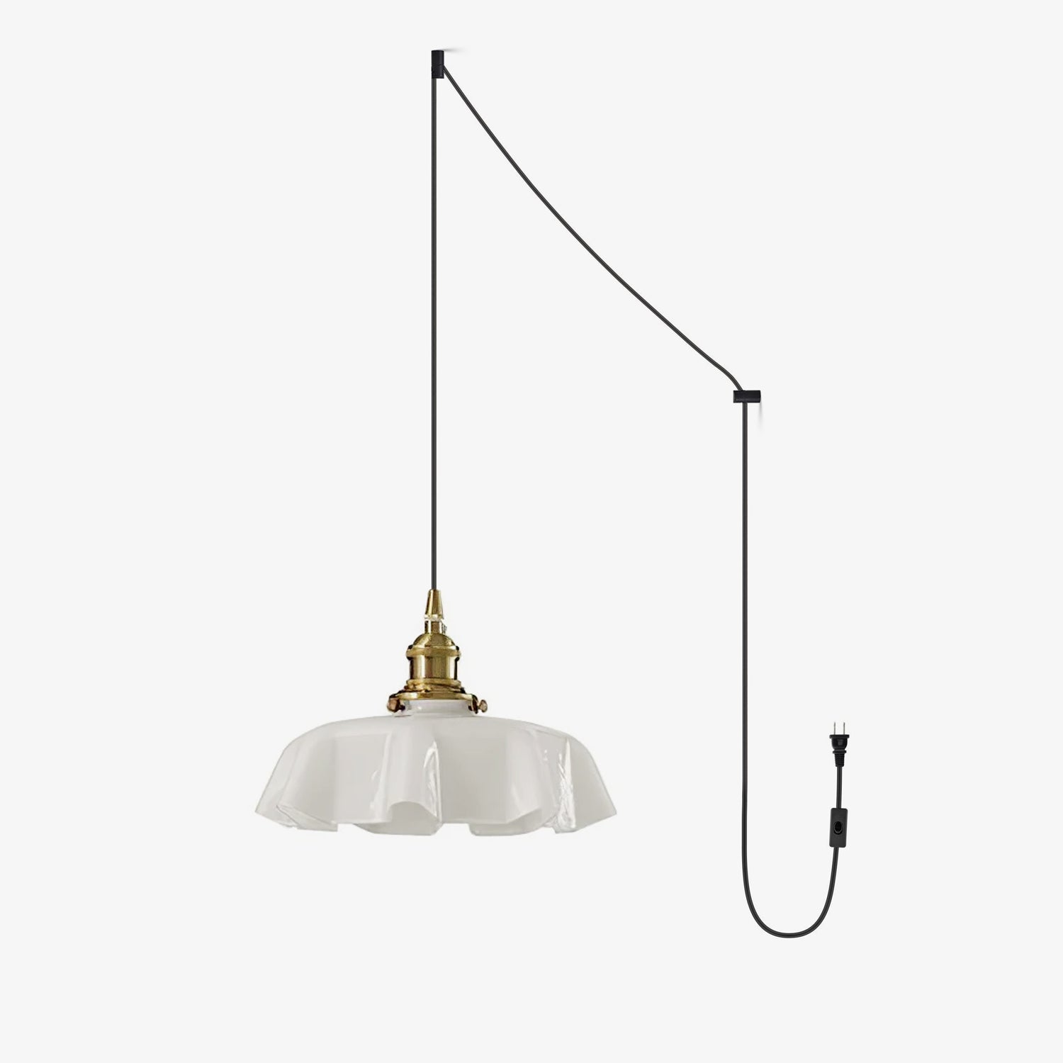 Fransk blomstertaklampa – radiell kronbladsformad kupol, Ø 25 cm
